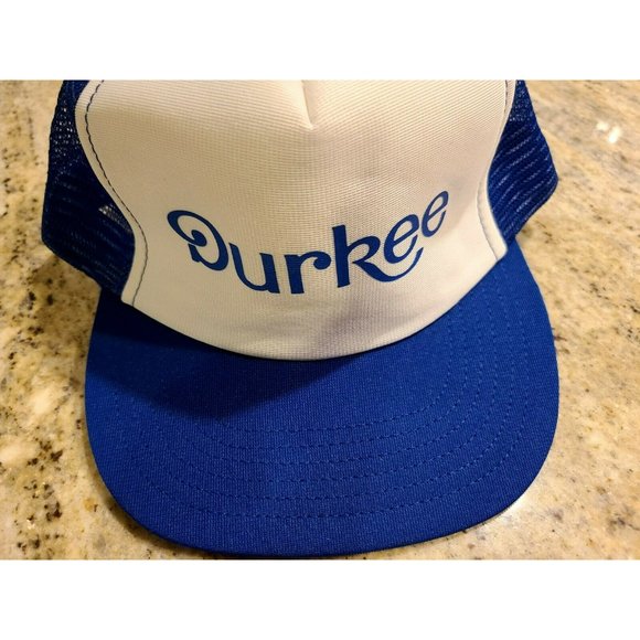 Vintage Durkee Snap Back Mesh Hat Cap . Blue White. One Fit. BBQ Cooking - Picture 3 of 6